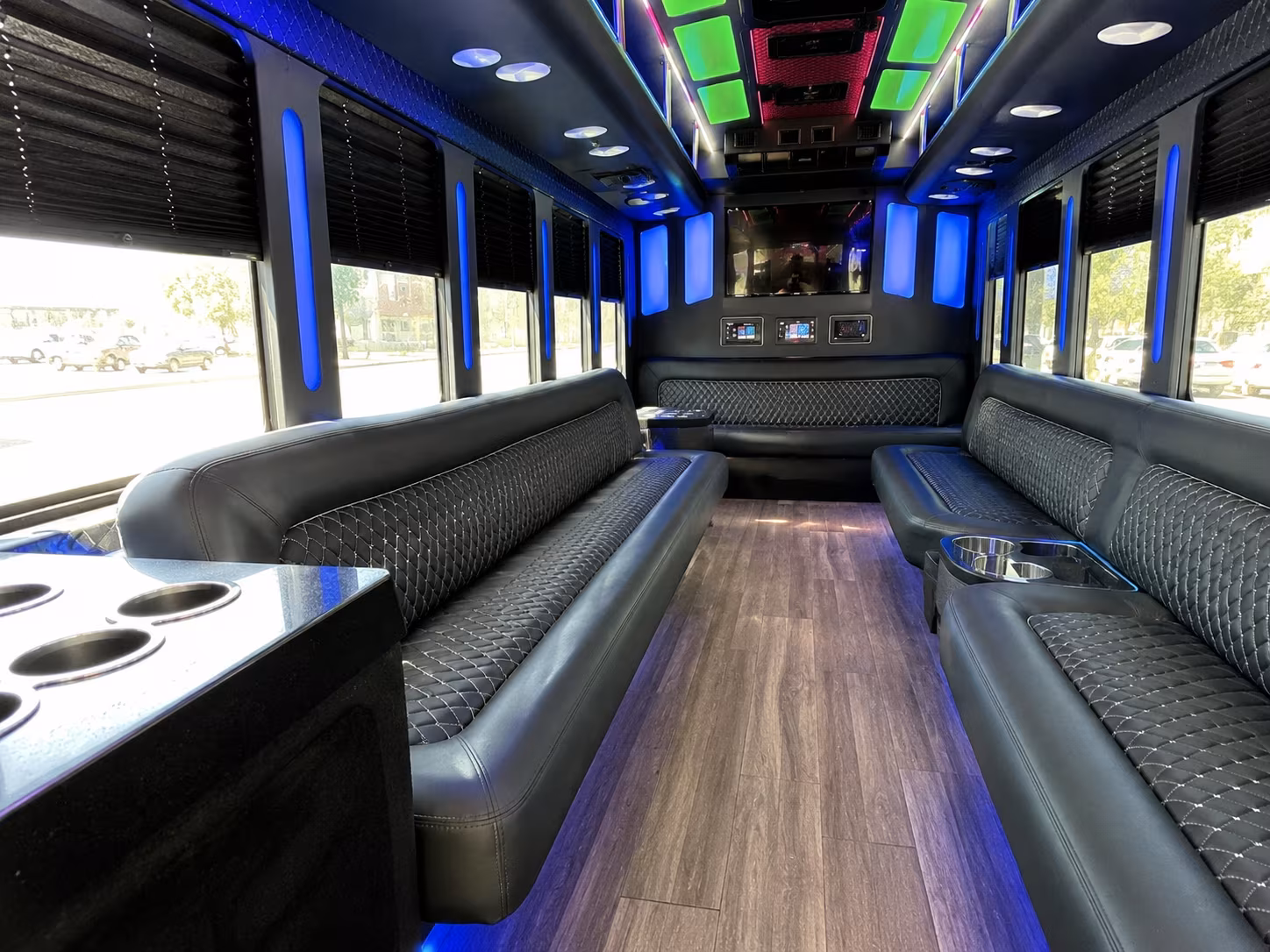 hickory 15 passenger party bus inside