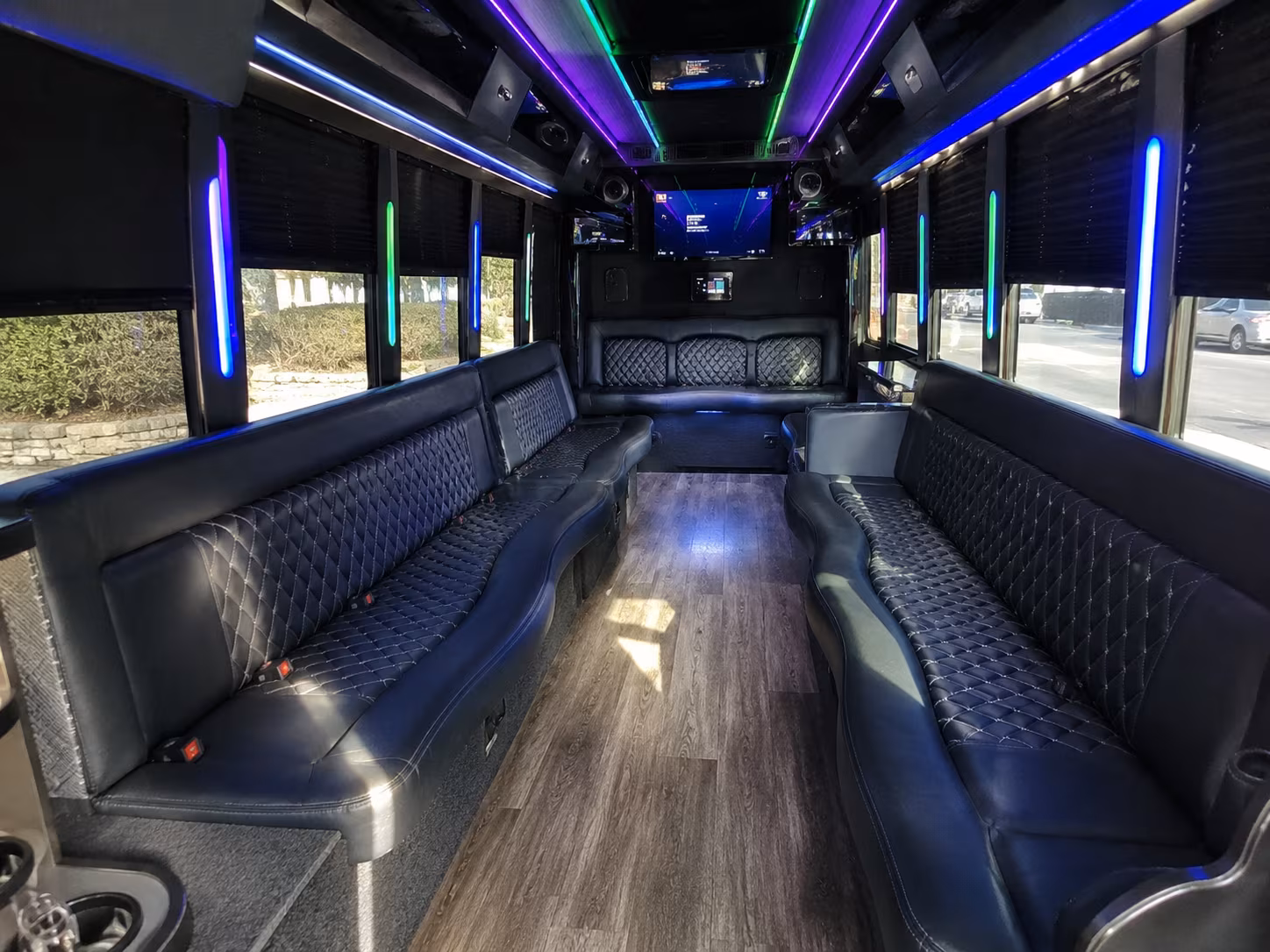 hickory 15 passenger party bus interior