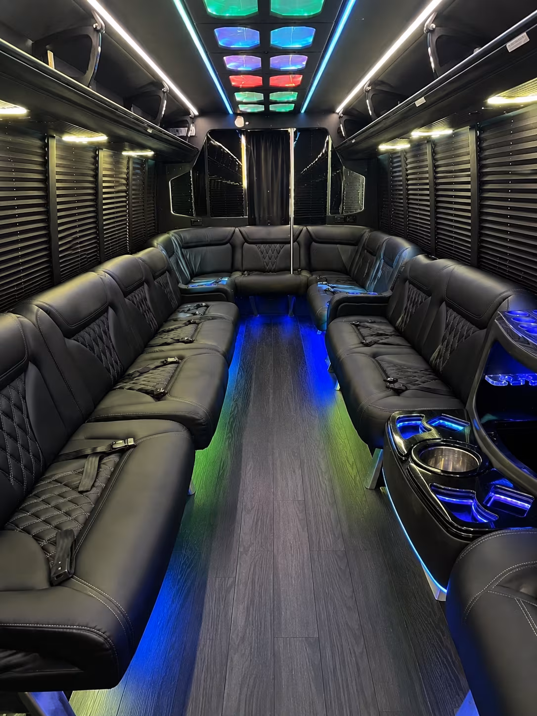 hickory 20 passenger party bus interior