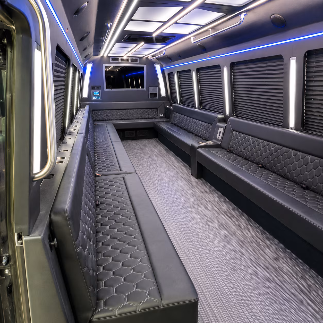 hickory 40 passenger party bus interior