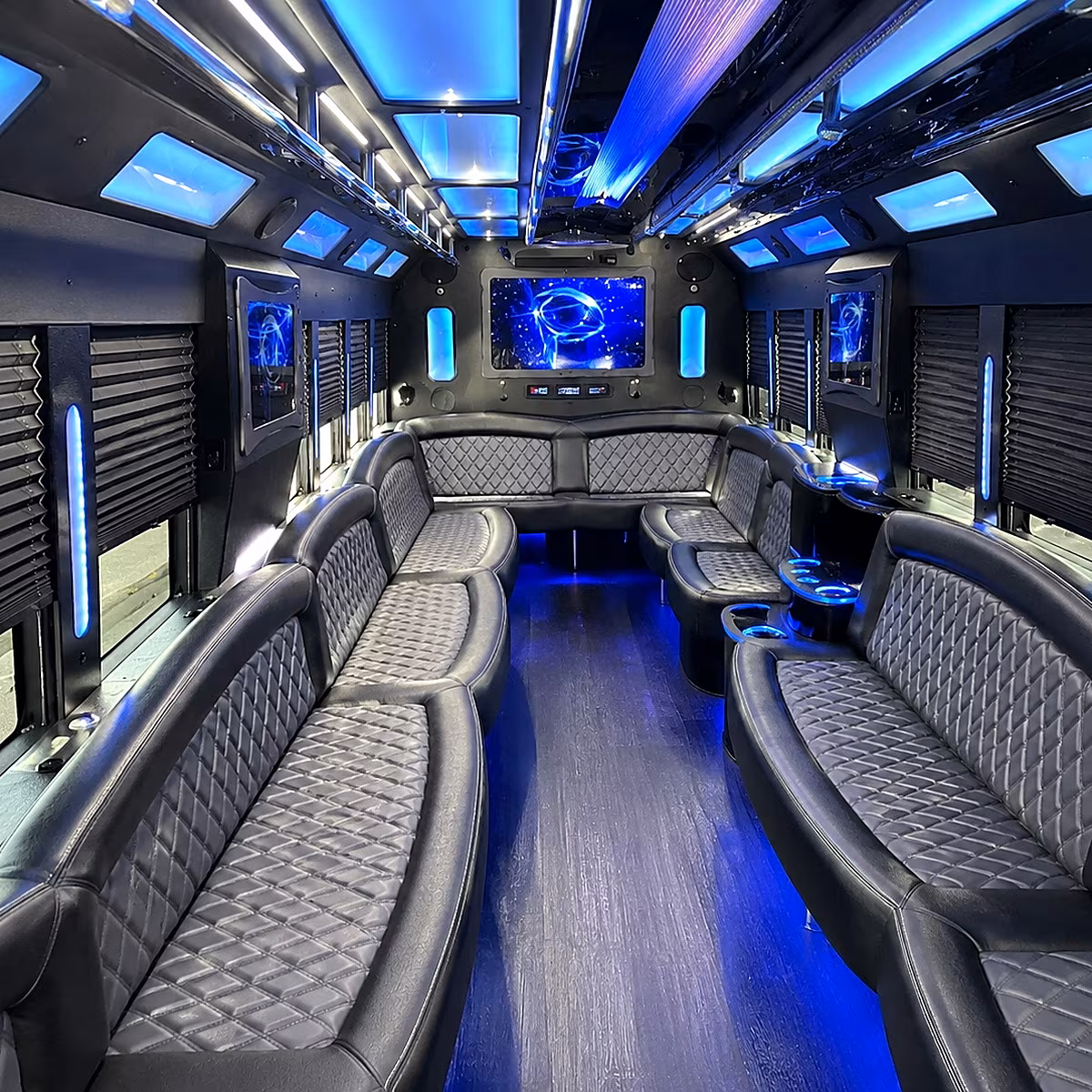 hickory 50 passenger party bus interior