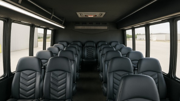 Interior of Charter Bus Company Hickory's 25 Passenger Mini bus in Hickory