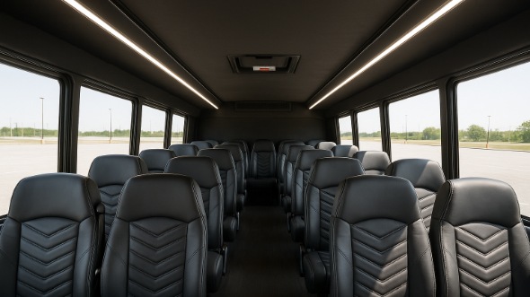 Interior of Charter Bus Company Hickory's 28 Passenger Mini bus in Hickory