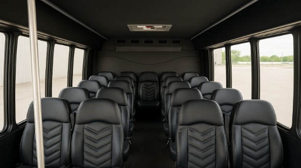 Interior of Charter Bus Company Hickory's 30 Passenger Minibus in Hickory