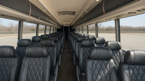 Interior of Charter Bus Company Hickory's 50 Passenger Charter Bus in Hickory