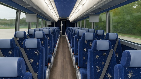 Interior of Charter Bus Company Hickory's 54 Passenger Charter Bus in Hickory