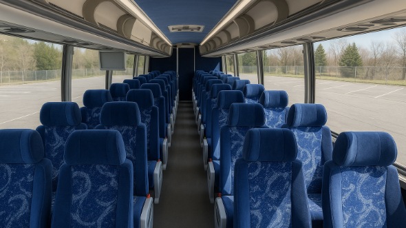 Interior of Charter Bus Company Hickory's 55 Passenger Charter Bus in Hickory