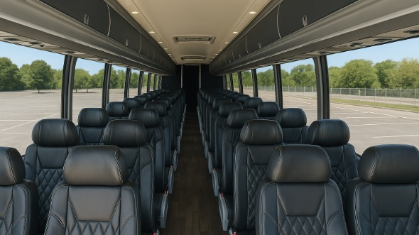 Interior of Charter Bus Company Hickory's 56 Passenger Charter Bus in Hickory
