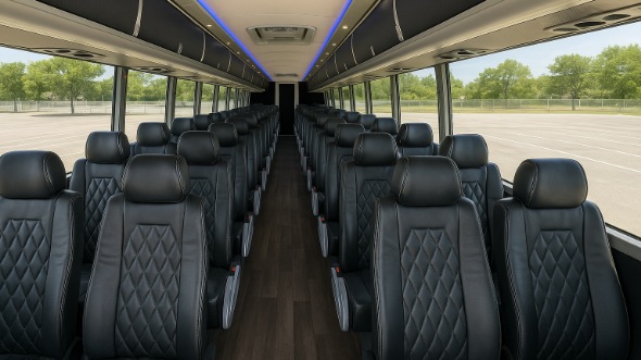 hickory 54 passenger charter bus inside