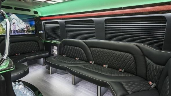 Interior of Charter Bus Company Hickory's Sprinter Limo in Hickory