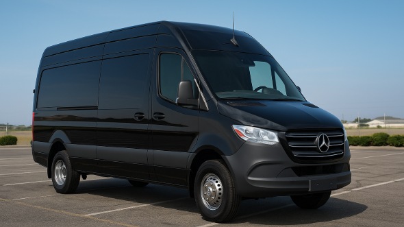 Exterior of Charter Bus Company Hickory's Sprinter Van Rental With Driver in Hickory