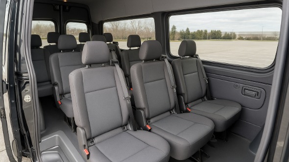 Interior of Charter Bus Company Hickory's Sprinter Van Rental With Driver in Hickory